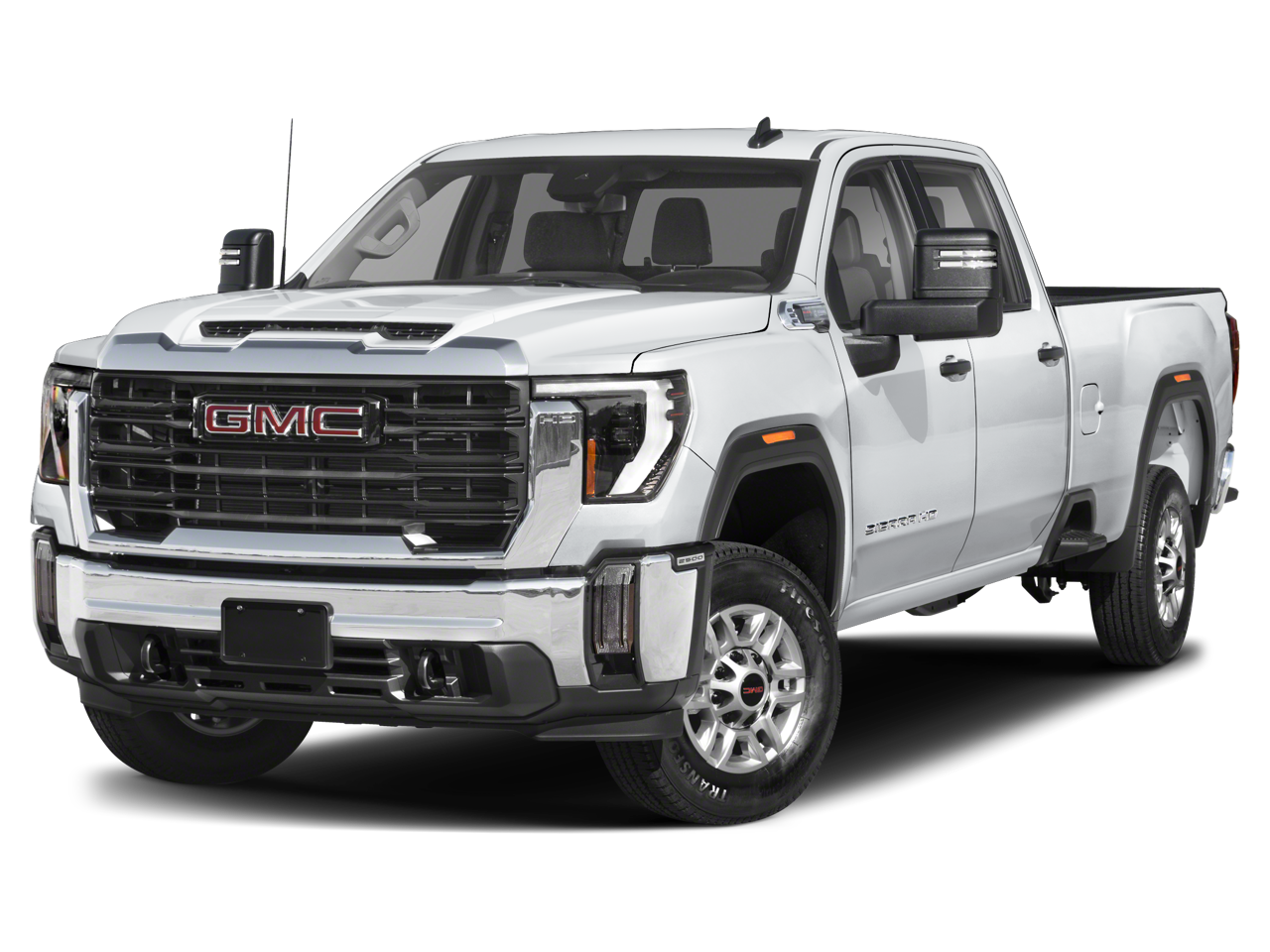 2024 GMC Sierra 2500 HD Denali Ultimate in White Frost Tricoat — front three-quarter view