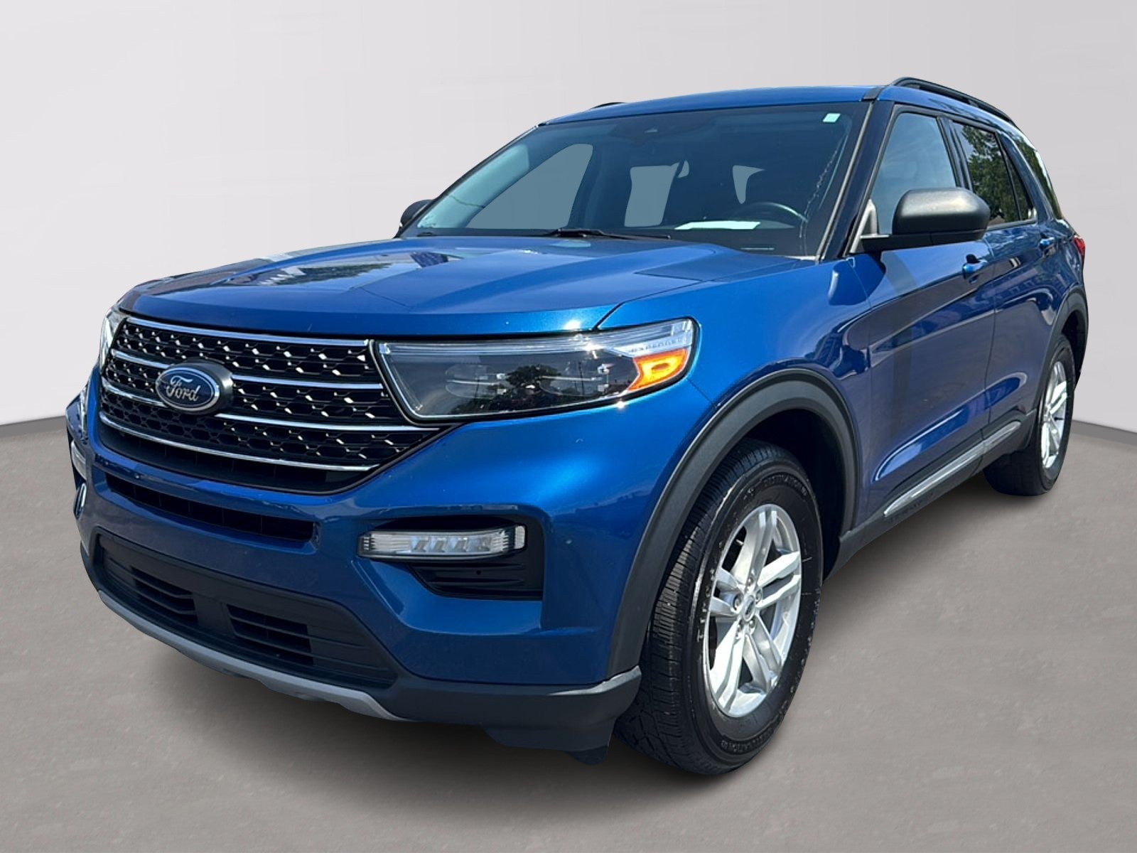 2022 Ford Explorer XLT in Blue — front three-quarter view